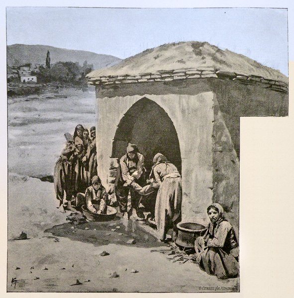 Kesrig. Armenian women at their washing near the fountain (Source: Edmund Naumann, Vom Goldnen Horn zu den Quellen des Euphrat, 1893, Leipzig, Courtesy of Houshamadyan.org)