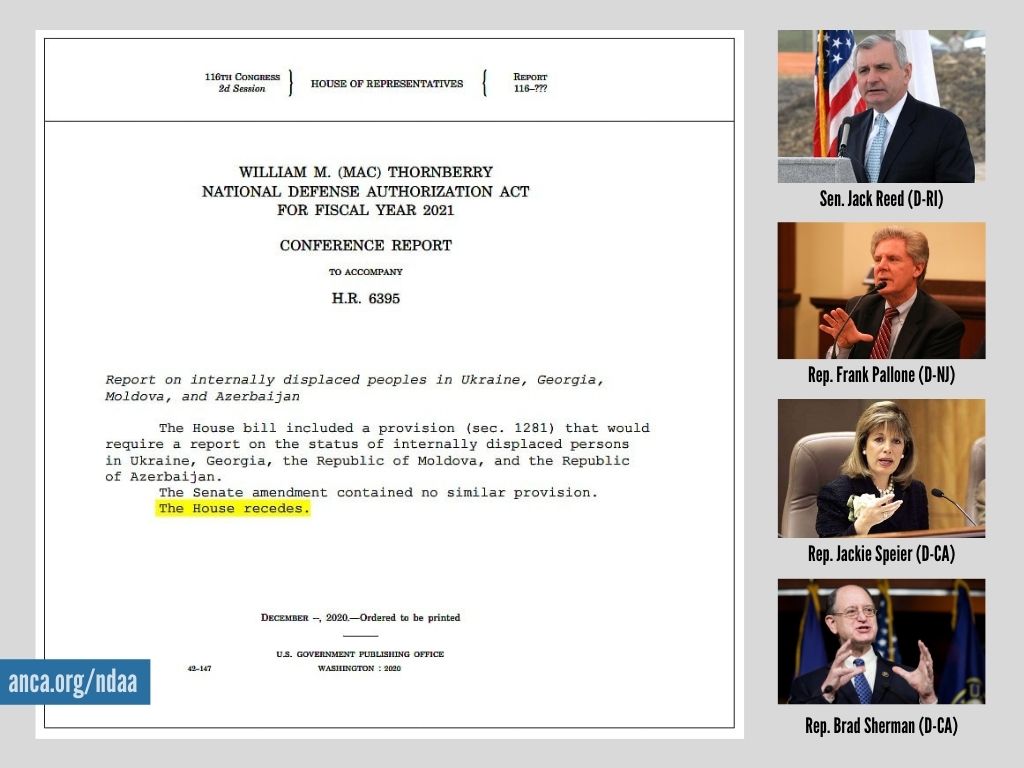 AntiArmenian Provision Stripped from FY 2021 US National Defense