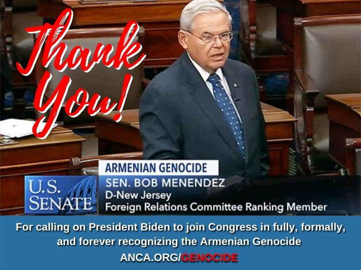 Sen. Menendez calls for Biden recognition of the Armenian Genocide, Azerbaijani release of …