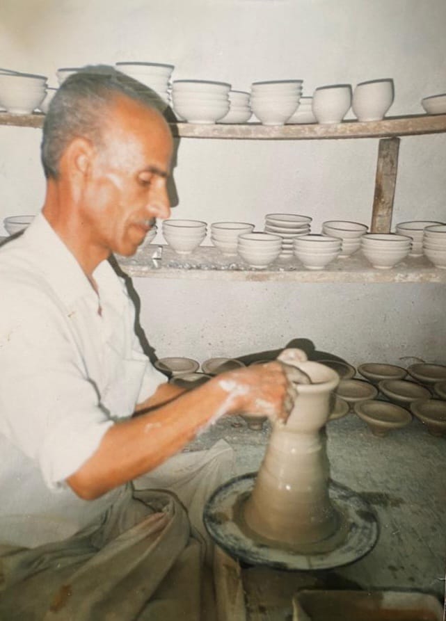 Abed Rashed throwing on the wheel (circa 1980) - The Armenian Weekly