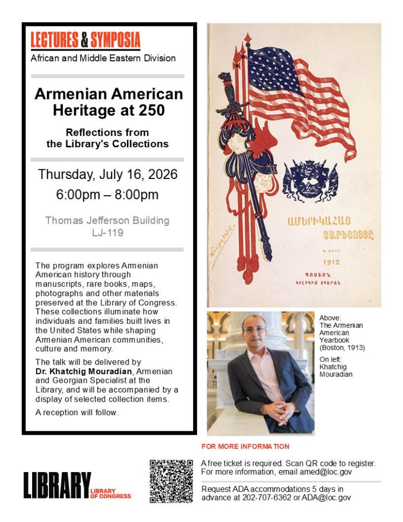 Library of Congress to spotlight Armenian American history